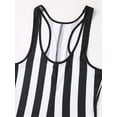 thumbnail image 5 of Alvivi Men's One Piece Striped Jumpsuit Swimsuit Stretchy Wrestling Singlet Rompers Bodysuit Black XL, 5 of 7