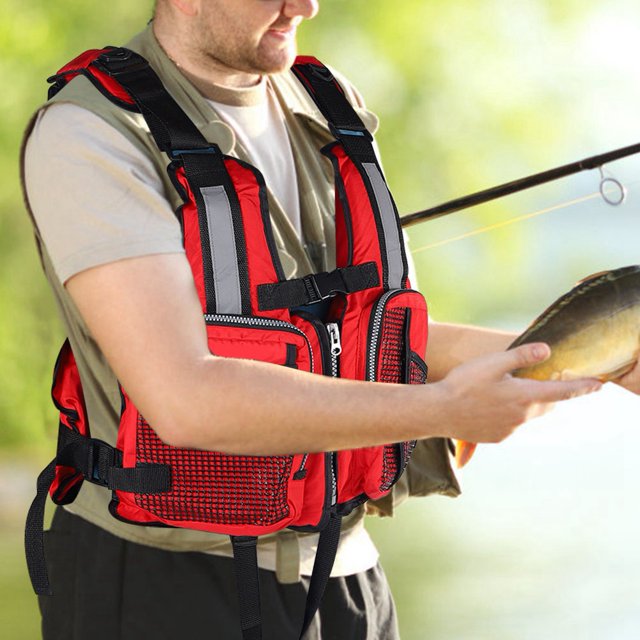 YLSHRF Adult Floating Vest,Portable Adult Floating Vest Fishing Waistcoat Multi-Pocket Life Jacket Accessory,Life Jacket
