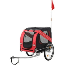 PEXMOR Dog Bike Trailer,Dog Trailer Pet Cart for Bicycle w/Universal Hitch & Quick Release 20" Wheels, Folding Bike Wagon Cargo Carrier for Dog Large Capacity w/3 Entrances & Safety Reflectors Flag
