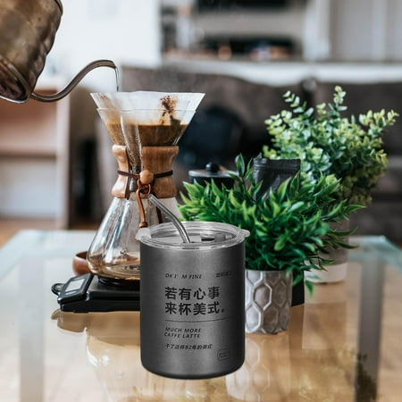 

Thermal Coffee Mugs with Lids Coffee Cups Durable Vacuum Stainless Steel Double Wall Water Bottle Travel Tumbler for Drinks Backpacking Home 320ml Dark Gray