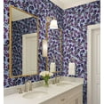 thumbnail image 4 of S4Sassy Peel & Stick Vinyl Wallpaper, Floral Wall Paper Contact Paper Waterproof - Blue, 25"X360", Textured Finish, Removable Asian Style Covering For Home Decor In Bedrooms & Living Areas, 4 of 9