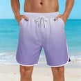 thumbnail image 2 of Hurxie Men's 4-Way Stretch Swim Trunks Quick Dry Board Shorts Beach Swimwear Bathing Suit Purple,M, 2 of 7