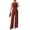 Vermilion, variant on JULMCOMO Jumpsuits for Women Crew Neck Halter Cinched Waisted Dressy Rompers Tie Back Wide Leg Flowy Summer Overalls Khaki 2XL