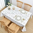 thumbnail image 4 of Vinyl Tablecloths for Rectangle Tables Reusable PVC Waterproof Plastic Table Cloth Oilcloth Long Tablecloth for Baby ShowerSpillproof Wipeable Table Cover 60 x 102 Beige Floral Bird, 4 of 6