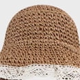 thumbnail image 4 of Wxirdiow Newborn Hats for Boys Baby Girl Straw Hat Outdoor Baby Sun Hats Summer Bowknot Cap For Infant Toddler Girls Khaki Size,6-24 Months, 4 of 5