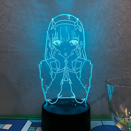 

JUSTUP Anime Frank Zero Two 3D Night Light 16 Colors Bedroom Decorative Anime Lamp Led Illusion -- Pattern C （Black Seat）