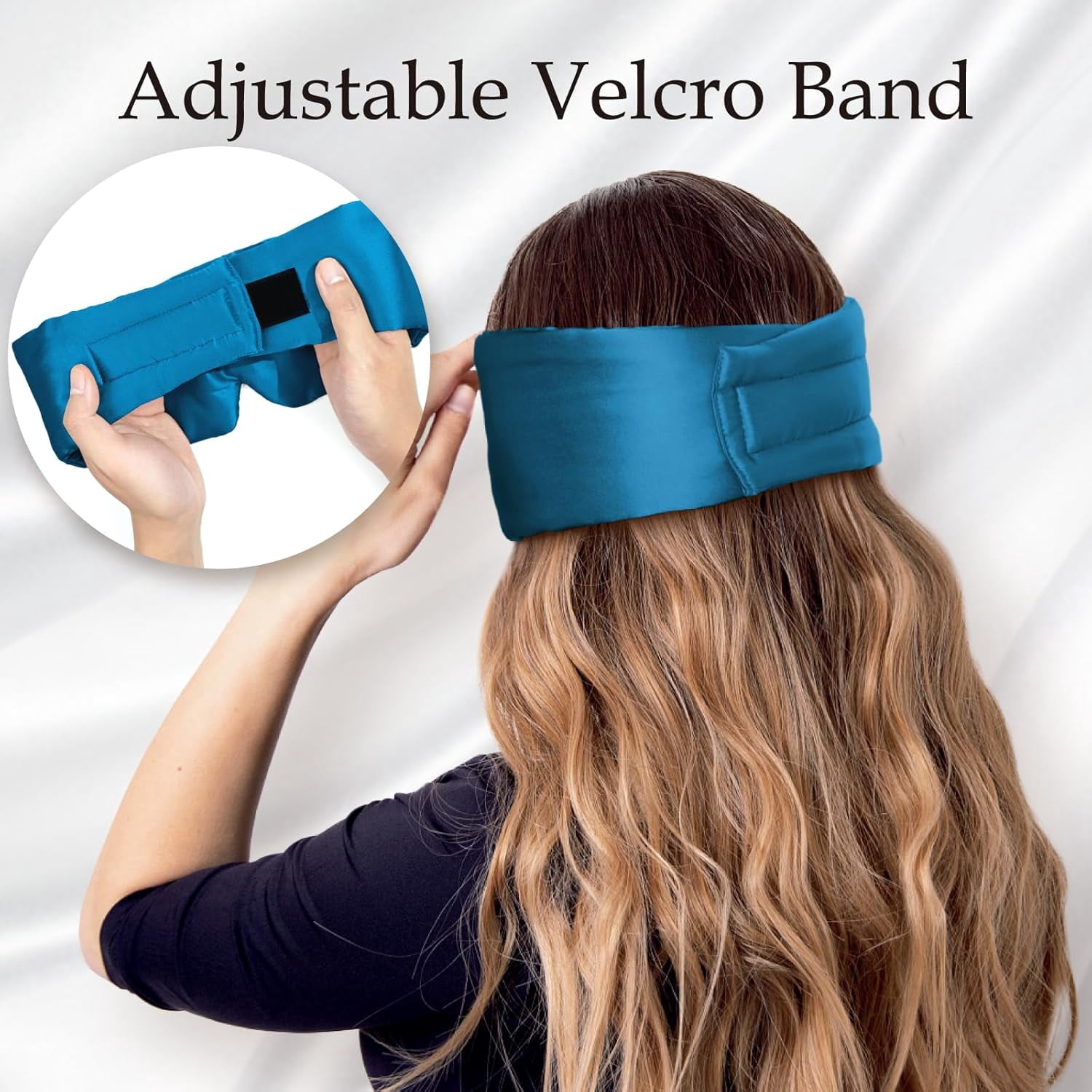 100% Mulberry Silk Sleep Mask Eye Mask for Man and Woman with Adjustable Headband, Full Size Large Sleep Mask & Blindfold for Total Blackout for All Night Sleep, Travel & Nap- Light Plum