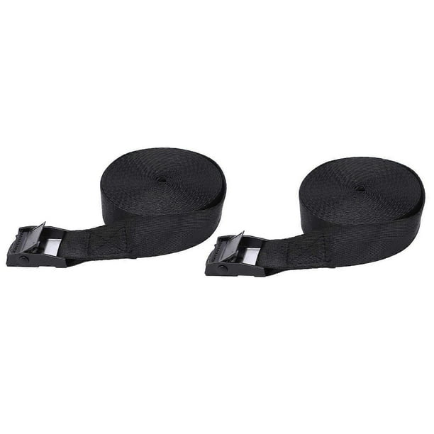 2pcs Tie Down Strap Black Zinc Alloy Press Buckle Bandage 25mm Binding Tightening Rope