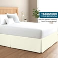 thumbnail image 2 of 550-TC Egyptian Cotton Dust Ruffle/Bed Skirt Queen Size 1-Pieces Split Corner Tailored Bed Skirt 8" Inch Drop Length Ivory Stripe, 2 of 5