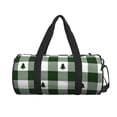 thumbnail image 2 of Fotbe Green White Lumberjack Plaid Pattern Foldable Sports Gym Bag with Wet Dry Pocket, Ultralight Travel Bag, Large Capacity Duffel Bag, Splash Proof Carry on Bag, Overnight Bag, Weekender Bag, 2 of 8