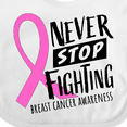 thumbnail image 4 of Inktastic Never Stop Fighting Breast Cancer Awareness Boys or Girls Baby Bib, 4 of 4
