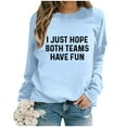 thumbnail image 2 of Ladies Fashion Casual Solid Color Loose Long Sleeve Letter Print Crew Neck Hoodie, 2 of 2