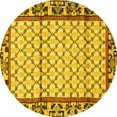 thumbnail image 1 of Ahgly Company Indoor Round Persian Yellow Traditional Area Rugs, 4' Round, 1 of 4