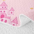 thumbnail image 5 of Erosebridal Girls Unicorn Bed Spread Queen,Cartoon Pink Princess Castle Queen Coverlet Set For Kids,3-Piece, 5 of 7