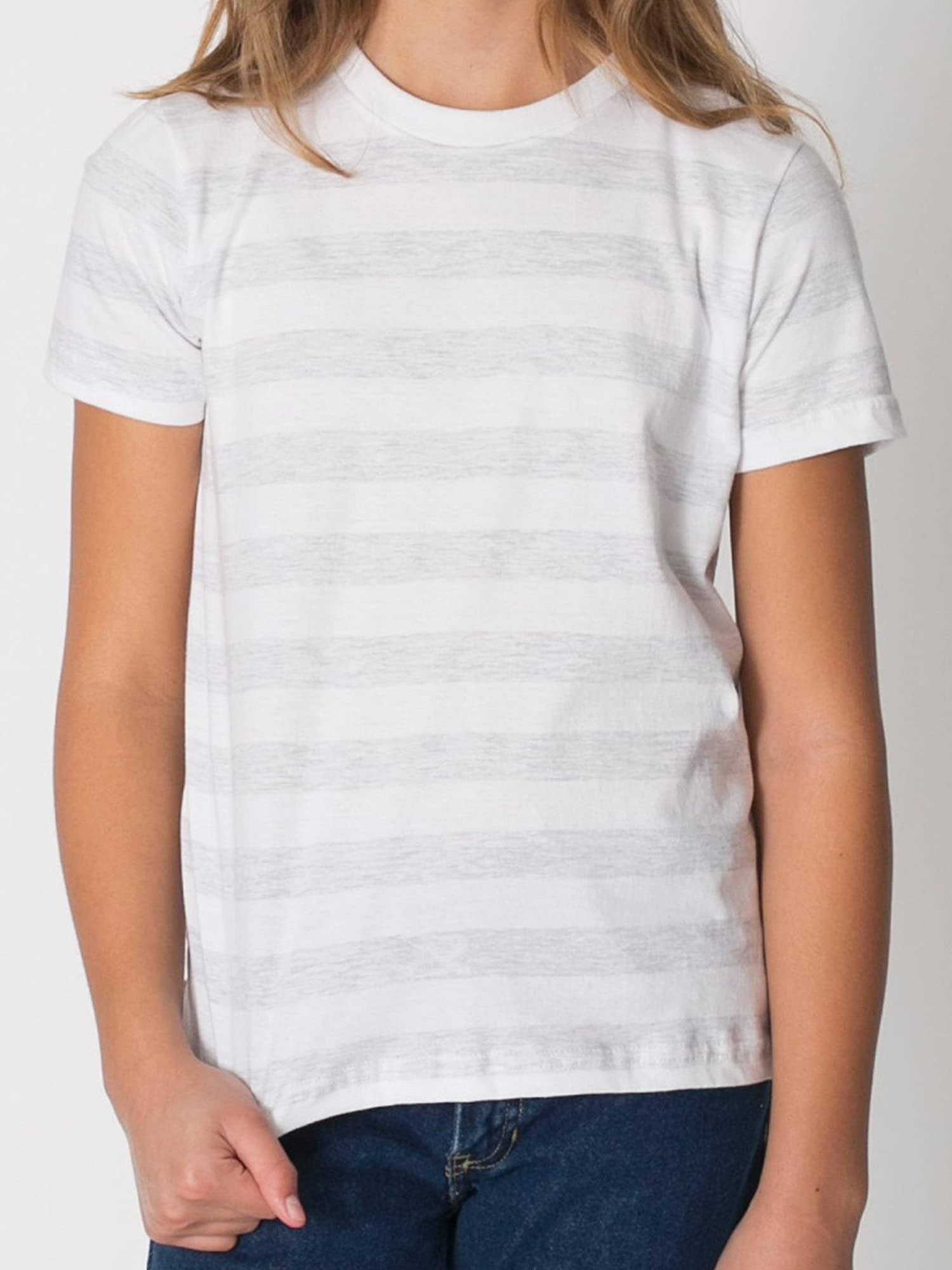 -WHITE 8 2201 American Apparel Boys Fine Jersey Short-Sleeve T-Shirt