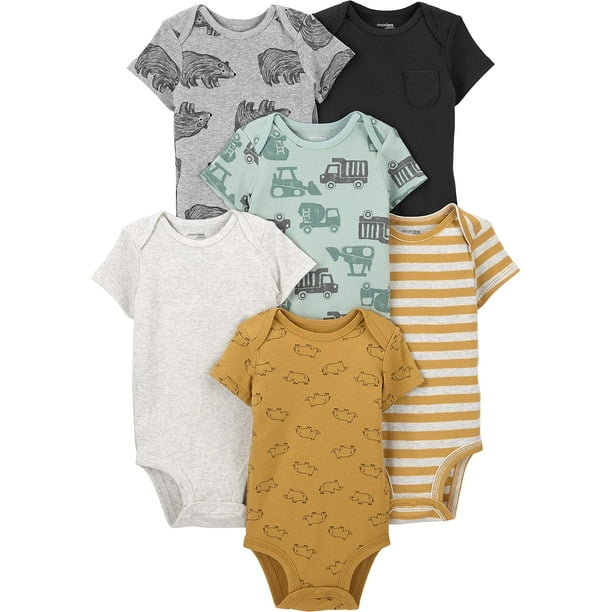Body Simple Joys de Carter's Baby Boys, 18 meses, 6 unidades