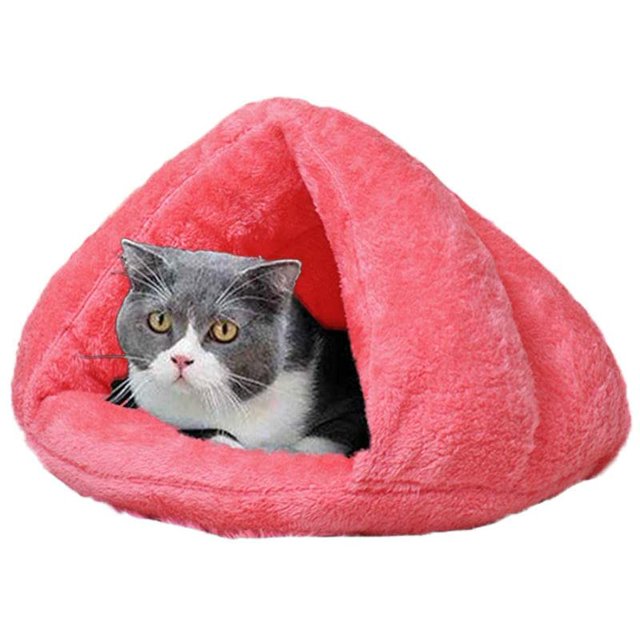 Yazoeia Cold Day Pet Puppy Dog Thermal Cave Bed Cat Tent Bed Cones-Shape Cat Nest Cat Cuddle Offers Sense of Security for Better Sleep Suits Small Animals Like Guinea Pig, Rabbit, Squirrel