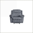 thumbnail image 4 of Recliners Two-Tone Gray Velvet Glider Recliner with Cenro Mechanism | Gray | Velvet, 4 of 7
