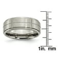 thumbnail image 2 of Titanium Grooved Ridged Edge 8mm Satin and Polished Band, 2 of 6
