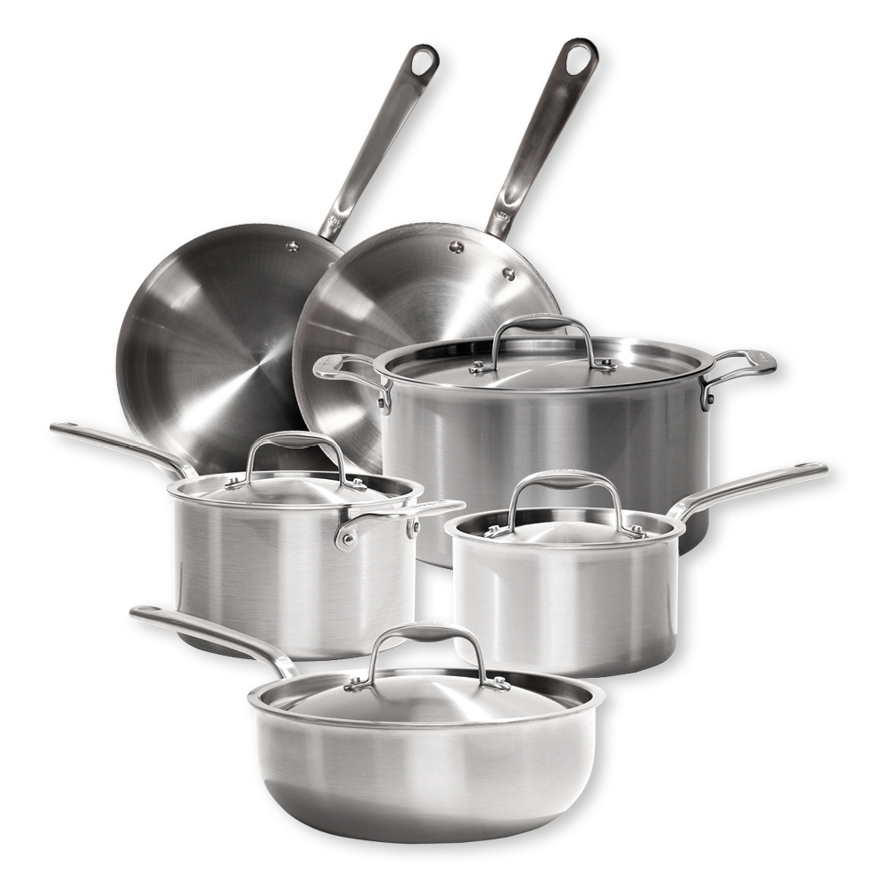 Made In Cookware 10 Piece Stainless Steel Pot and Pan Set 5 Ply