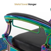 BarberPub Multicolor Heavy Duty Barber Chair with Headrest, All Purpose Antique Hydraulic Reclining Salon Chair