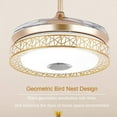 thumbnail image 4 of 42 Inch Retractable Ceiling Fan with Light and Remote Control, Modern Bluetooth Music Invisible Chandelier Fans with 3 Lights Level and 3 Speeds for Bedroom Dining/Living Room, 4 of 9