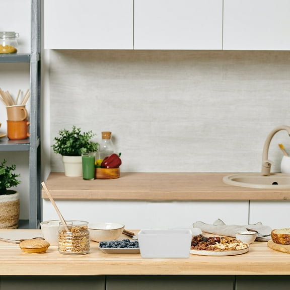 Milisten Rectangular Ceramic Sugar Jar Classic White 2Set