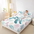 thumbnail image 4 of Manfei Green Sealife Turtle Bed Sheets Set Queen Size,Ocean Sea Beach Bedding Sets Queen Size,Shell Coral Starfish Bed Sheets Queen,Lightweight Room Decoration,4pcs, 4 of 7