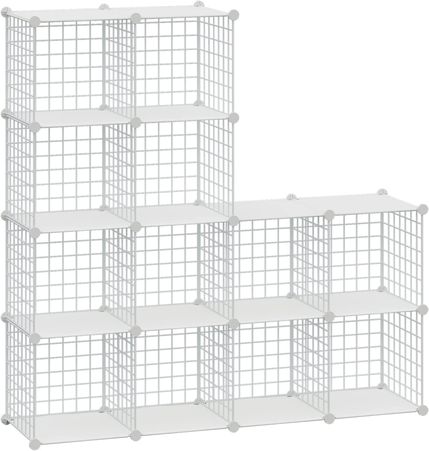 GUAIPOU Wire Cube Storage Organizer, 12Cube Metal Grids Storage Shelf
