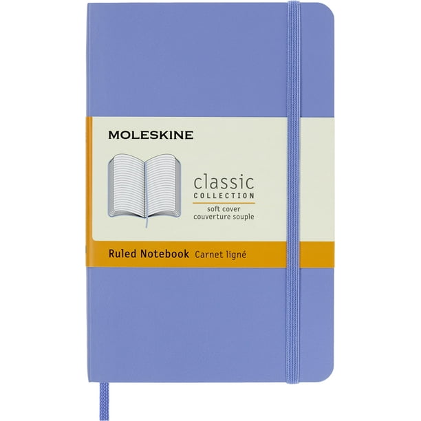 Cuaderno Moleskine Classic con tapa blanda, bolsillo, hortensia, color azul