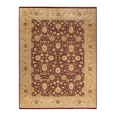 Hand-Knotted Wool Oriental Traditional Red Area Rug 8' 1" x 10' 7"