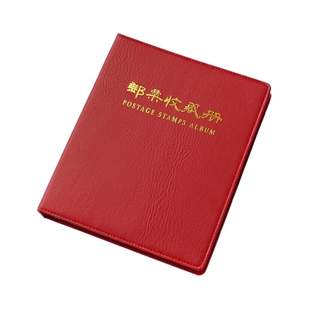 Álbum de sellos postales Billuyoard de cuero libro de colección de monedas rojo