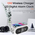 thumbnail image 6 of Wireless Charger, New 15W Wireless Charger Clock Alarm Clock Temperature High Power Wireless Charging HD Digital Display Multifunctional Desktop Wireless Charging, 6 of 9