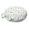 thumbnail image 1 of Agave Round Floor Cushion with Handle, Repetitive Cow Skull Head and Aloe Plants Motifs Print on Plain Backdrop, Pillow for Living Room & Dorms, 18" Round, White and Pale Eggshell, by Ambesonne, 1 of 4