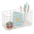 thumbnail image 6 of mDesign Metal Wire Kitchen Cutlery/Utensil Storage Bin, 3 Sections - White, 6 of 8