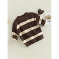thumbnail image 3 of Bagilaanoe Toddler Baby Girl Boy Knitted Sweater Long Sleeve Stripe Print Pullover 6M 12M 24M 3T 4T 5T 6T Kids Warm Jumpers Tops Fall Loose Knitwear, 3 of 9