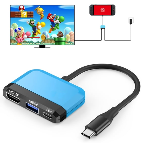 Switch Dock for Nintendo Switch 2/Switch/OLED,3-in-1 Portable TV Dock with 4K@60Hz HDMI USB 3.0 Port USB C PD 100W Charging,Mini Travel Dock Replacement for Switch Docking Station