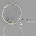 2 Pack Brushed Grey Towel Ring for Bathroom Kitchen Rounded Base Wall