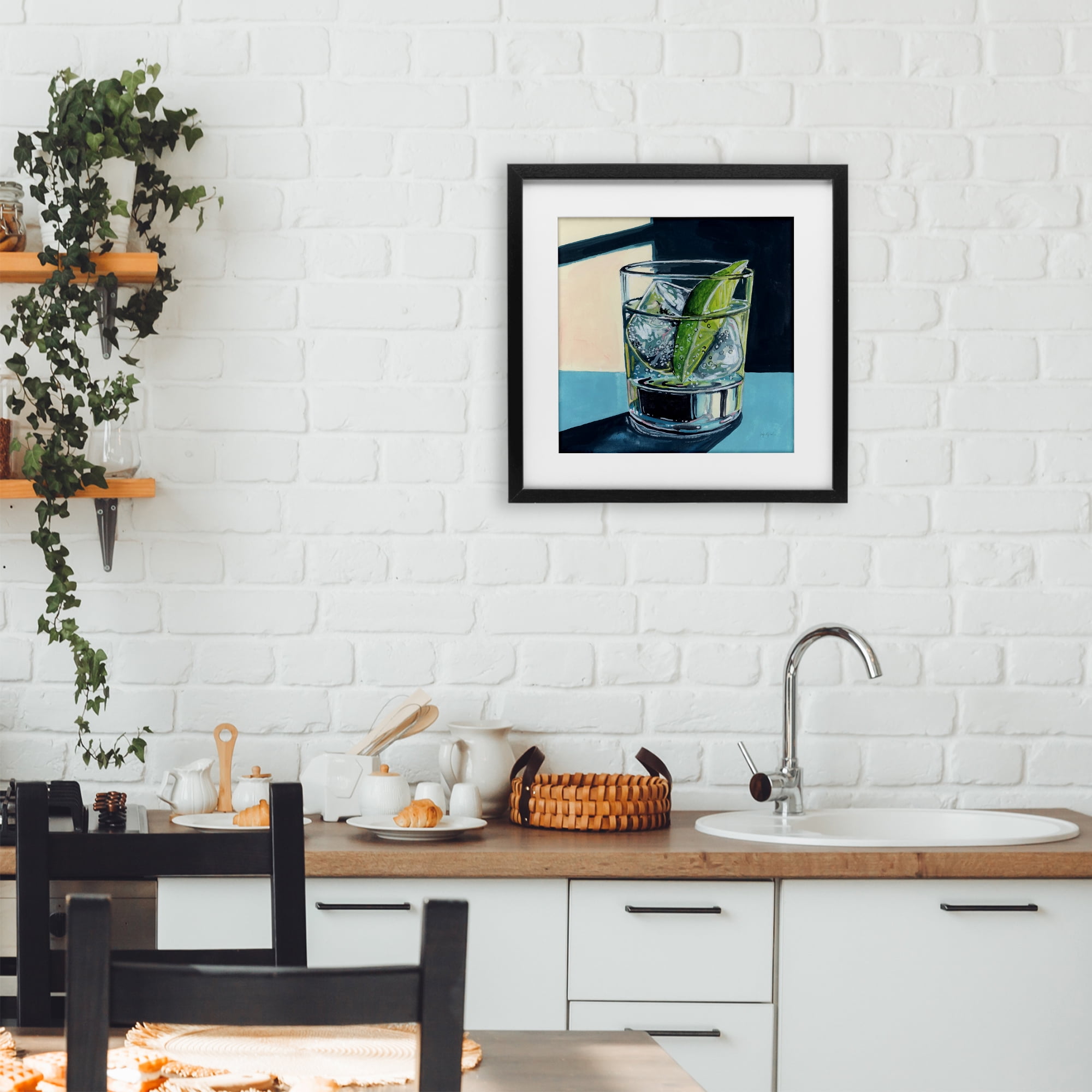 Stupell Industries Strong Gin and Tonic Black Framed Print Under Glass, design by Kate Jarvik Birch