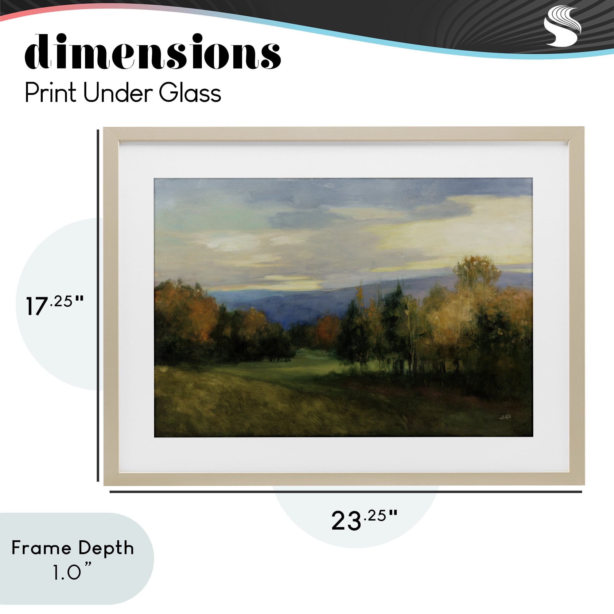 Stupell Industries October Meadow Countryside Birch Framed Print Under Glass, design by Julia Purinton