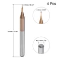thumbnail image 2 of Uxcell 1/8" Shank 0.2mm x 1mm Titanium Coated Carbide End Mill CNC Router Bits 4 Pack, 2 of 6