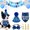 Blue, variant on TELOLY Dog Birthday,Elastic String Accessory Caps Hood for Dog Cat,Adjustable Bow Tie Hat for Pet,Black&White