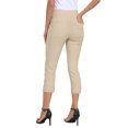 thumbnail image 4 of HDE Women's Pull On Capri 21" Inseam Cropped Pants with Pockets Khaki M, 4 of 6