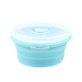 thumbnail image 2 of Ludlz 350/500/800/1200ML Round Silicone Lunch Box Microwave Safe Foldable Sealed Lid Portable Refrigerator Bento Food Container Kitchen Supplies, 2 of 8