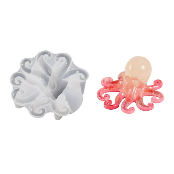 Milue Epoxy Resin Octopus Ornament Mold Silicone Crafts Mold for Home Decoration