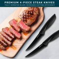 thumbnail image 4 of Juego de cuchillos para carne Home Hero, 4 piezas, acero serrado negro, 4 of 7