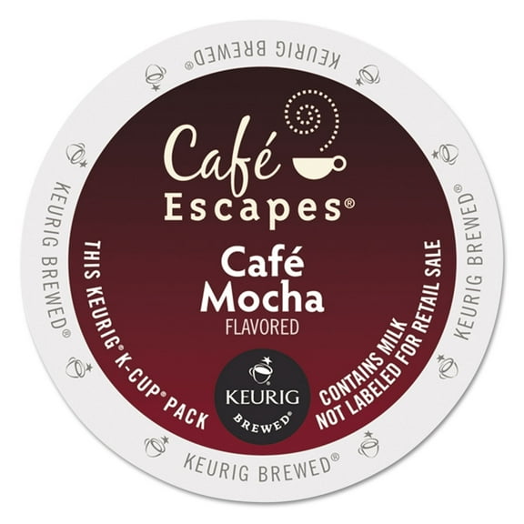 Café Escapes Café Mocha Keurig Single-Serve K-Cup Pods, 24 Pods Per Pack, Case Of 4 Packs