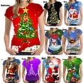 thumbnail image 2 of Camiseta con estampado de árbol de Navidad para mujer, ropa de Navidad, XS-4XL, 3D, manga corta, moderna, gran oferta, 2 of 4