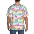 thumbnail image 5 of Balery Cute Unicorn Men's Casual Button Down Shirt Short Sleeve Textured Summer Cuban Beach Shirts-Small, 5 of 7