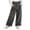Black, variant on Girls Denim Jeans High Waist Pull-On Soft Pants Wide Leg Side Pocket Baggy Pants Black Size 9